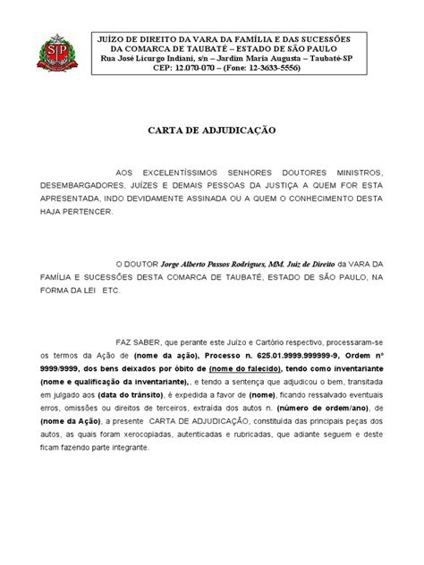 O Que É Carta De Adjudicação