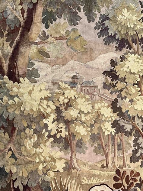 Proantic Belle Tapisserie Verdure Aubusson Dim 220x132 Fin XIXe S