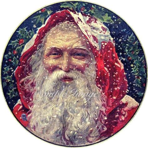 4 Vintage Santa Claus Christmas Holidays Clip Art Festive Noel Etsy