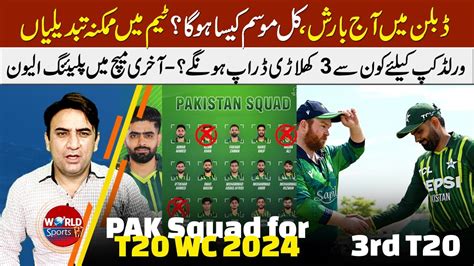 Pak Vs Ire 3rd T20 Weather Report 3 Players Dropped Pak T20 Squad