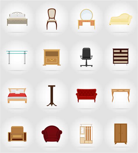 furniture set flat icons vector illustration 515974 Vector Art at Vecteezy