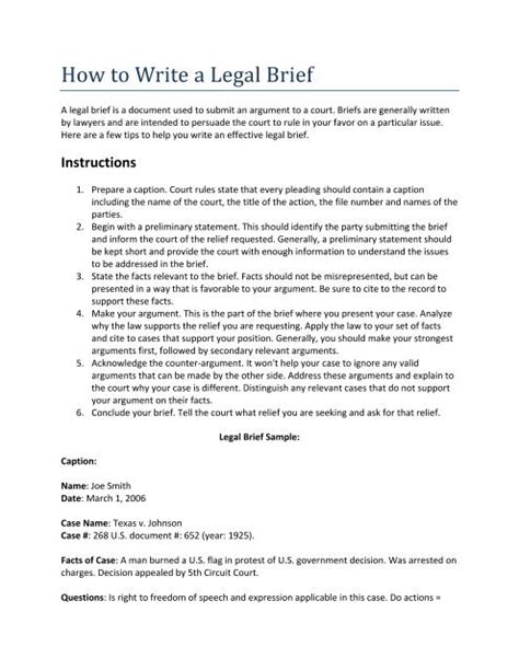 How to Write a Legal Brief