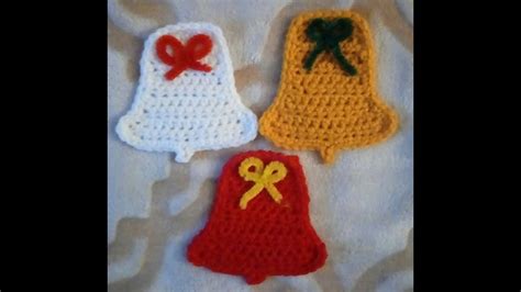 How To Crochet Easy Bell Applique Bell Ornament Christmas Bell