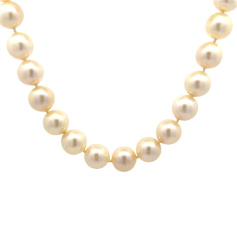 20 Inch Classic Pearl Necklace in 14k Yellow Gold - Filigree Jewelers