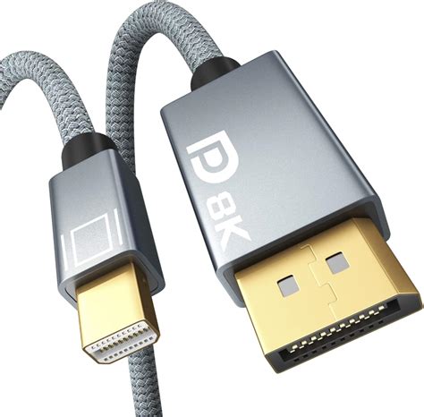 Poyiccot Mini DisplayPort 1 4 ケーブル 8K60hz か to オス 90度L型 DP Displayport