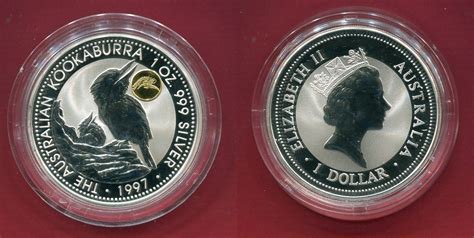 Australien 1 Dollar Silbermünze 1997 Australian Kookaburra 1 oz Privy