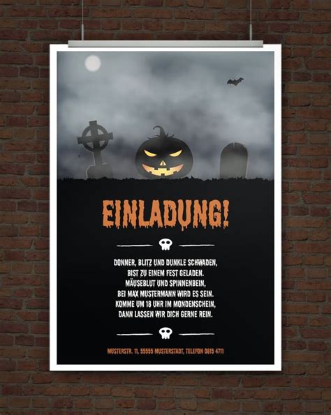 Drucke Selbst Halloweeneinladung Mit Originellem Einladungstext