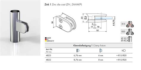 Klemmbefestigungen Halbrunde Form Modell X Mm Glaszentrum