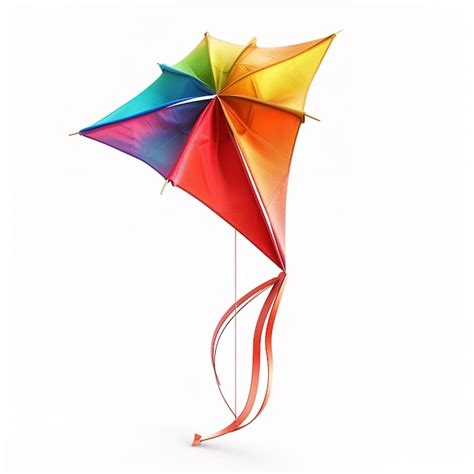 Beautiful Kite Isolated On White Background Premium Ai Generated Image