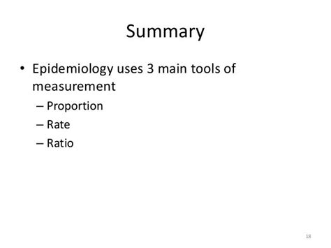 Basic Measurements In Epidemiology