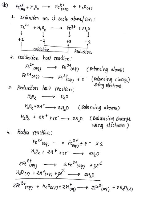 Solved Balance The Following Redox Equations By The Ion Electron