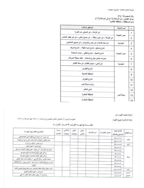 جدول قطع الكهرباء مصر الجديدة 2024 احصل على المواعيد شبابيك