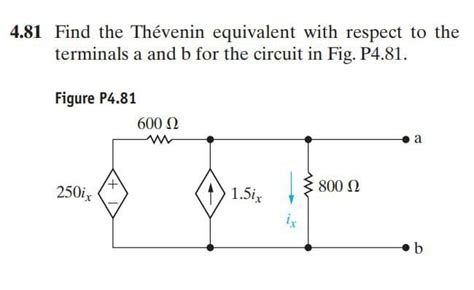 Answered 4 81 Find The Thévenin Equivalent With… Bartleby