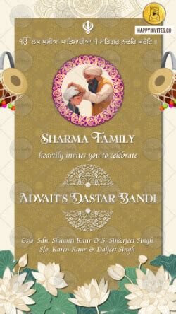 Dastar Bandi Invitation Happy Invites Online Video Invitation Maker