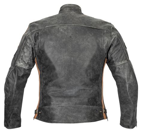 Herren Motorrad Lederjacke Vintage Grau Biker Zone