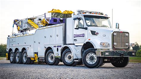 Monstrous Tri Steer Peterbilt Truck Is A 100 Ton Wrecker For Those Big Jobs