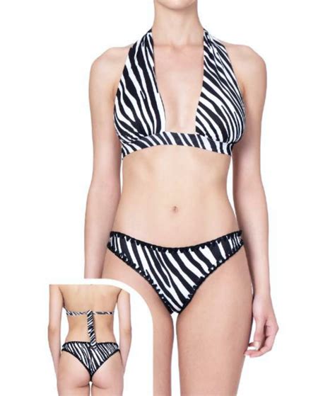 Bikini Triangolo Marylin E Slip Fianco Fisso Striped Effek Lovely