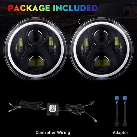 7-Inch RGB Halo LED Headlights for Jeep Wrangler | Led headlights, Jeep ...