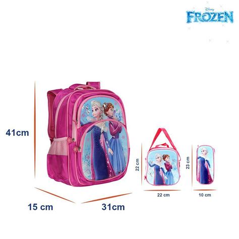 Kit Mochila Escolar Infantil Disney Elsa E Anna Frozen De Costas Toys