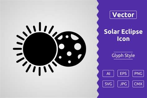 Vector Solar Eclipse Glyph Icon Graphic By Muhammad Atiq Creative Fabrica