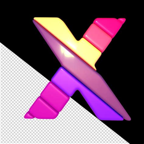 Premium Psd Symbol Made Of Colored Diagonal Blocks Letter X