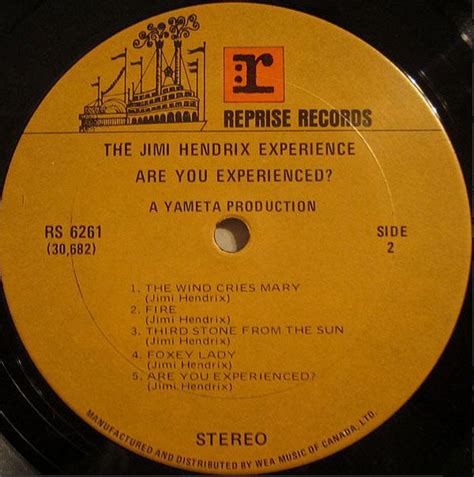 Jimi Hendrix ‎ Are You Experienced Vinyl Pursuit Inc