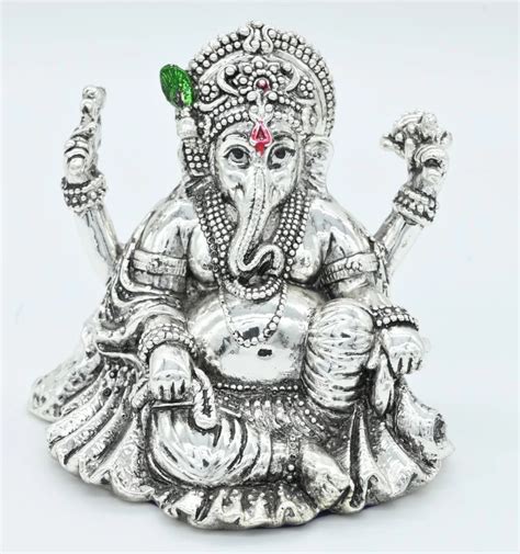 Resin Silver Plated Ganesh Statue Temple At Rs 3000 In Jaipur ID