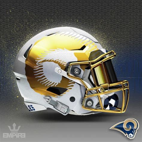 White Version Of The Rams Helmet With A Gold Chrome Horn I Just