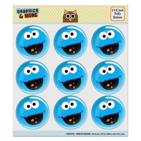 Sesame Street Cookie Monster Face Puffy Bubble Dome Scrapbooking Crafting Sticker Set - Walmart ...