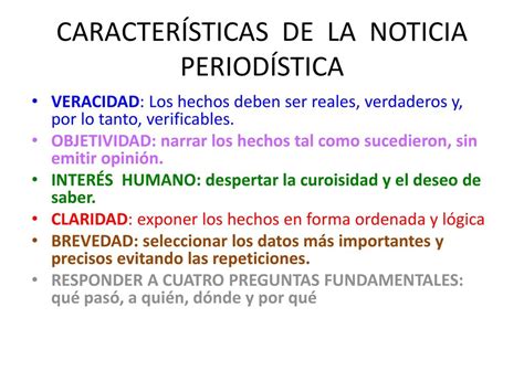 Caracter Sticas De La Noticia Period Stica Ppt Descargar