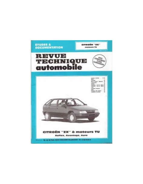 LIVRE RTA REVUE TECHNIQUE AUTOMOBILE CITROEN ZX à MOTEURS TU