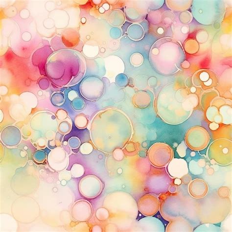 Premium AI Image | a colorful watercolor painting of bubbles