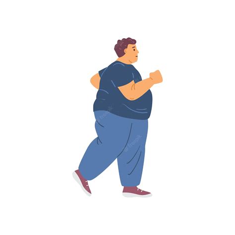 Premium Vector Overweight Man Losing Weight By Running Flat Vector