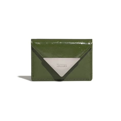 Crinkle Triangle Accordion Pocket Olive