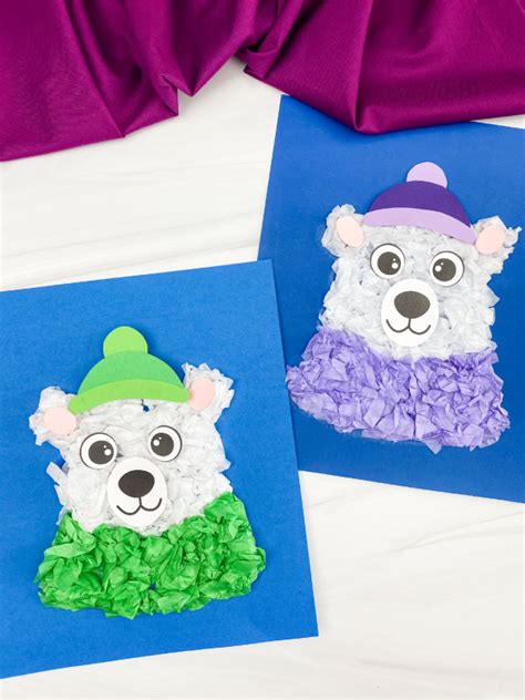 Tissue Paper Polar Bear Craft For Kids Simple Everyday Mom