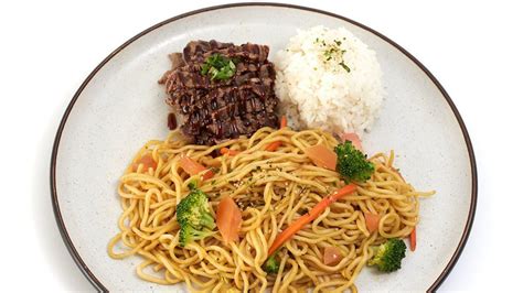 Beef Butter Garlic Noodles via Yogis Teriyaki and Grill