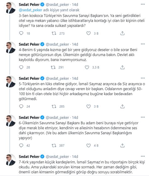 Sedat Peker Den Savunma Sanayi Ba Kan Na Tepki Sormaktan Aciz