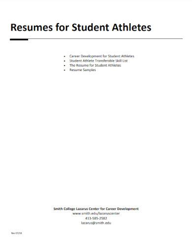 Student Athlete Resume 10 Examples Pdf Tips