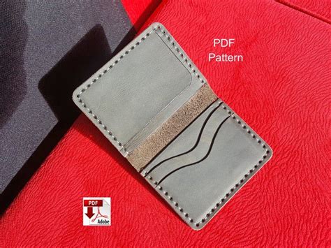 Pdf Wallet Pattern Leather Bifold Wallet Minimalist Wallet Etsy