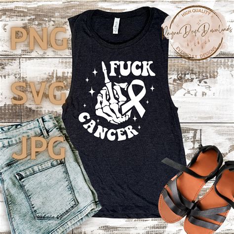 Fuck Cancer Skeleton Hand Middle Finger Svg Cancer Svg Fuck Cancer
