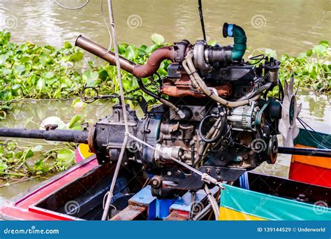 Beautiful Photo of a Thai Boat Diesel Fuel Engine,Ayutthaya Thailand Stock Image - Image of ...