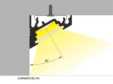 LED Profile CORNER10 BC UX 1000 White Painted White 1 M Clarumled