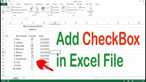 How To Insert A Checkbox In Excel Infoupdate Org