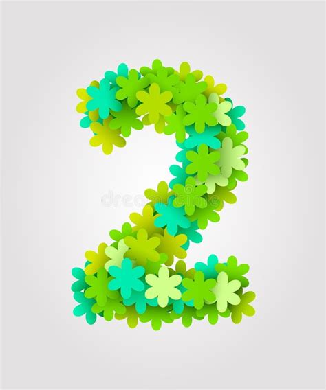 Floral Numbers. Colorful Flowers. Number 2 Stock Vector - Illustration ...