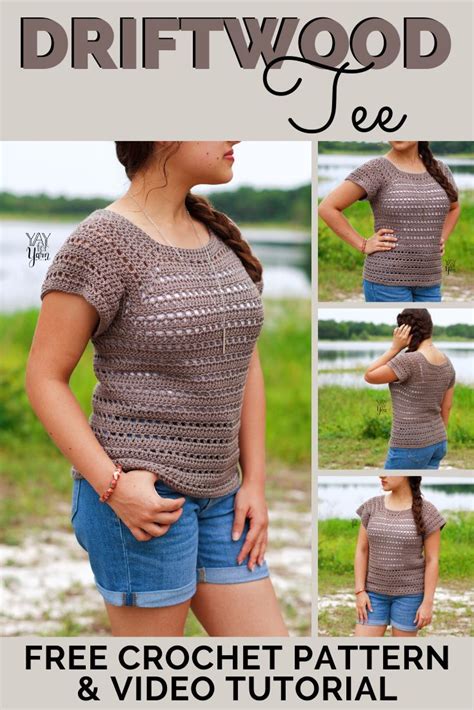 Driftwood Tee Free Summer Top Crochet Pattern Yay For Yarn Uncinetto