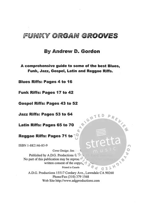 Funky Organ Grooves Im Stretta Noten Shop Kaufen