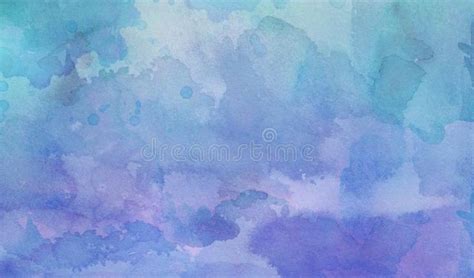 Purple And Blue Green Watercolor Wash Background With Fringe Bleed And