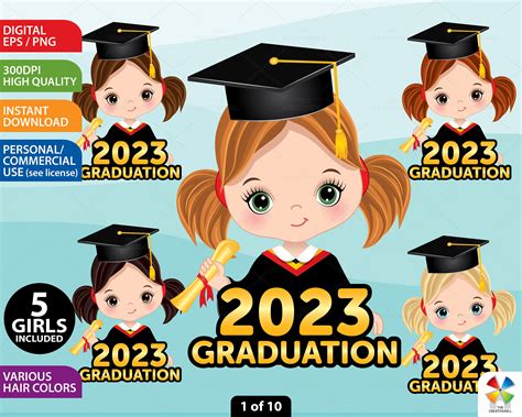 2023 Graduation Clipart Vector Preschool Student Png Etsy Israel