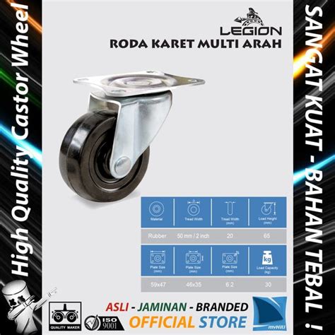 Jual Roda Lori Inch Atau Mm Multi Arah Besi Karet Caster Troli