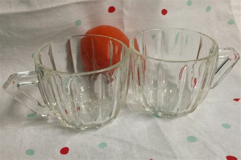 Vintage Glass Coffee Cups Set Of 2 Etsy